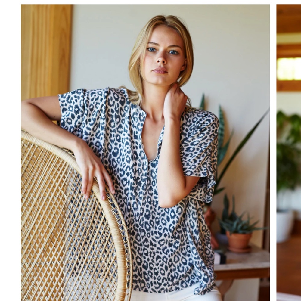 COPY - Emerson Fry Curation Charcoal Leopard Print Top OS